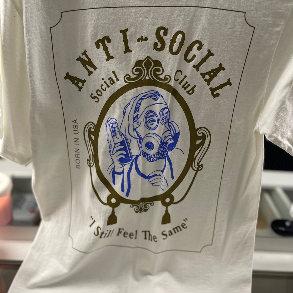 Anti Social Social Club White and Blue Art Print